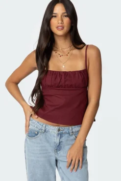 Linen Look Open Back Top