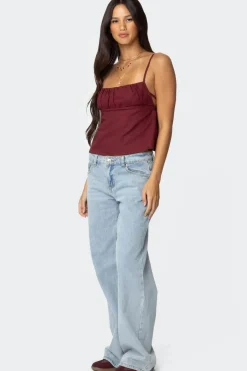 Linen Look Open Back Top