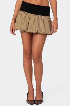 Liv Nylon Bubble Mini Skirt