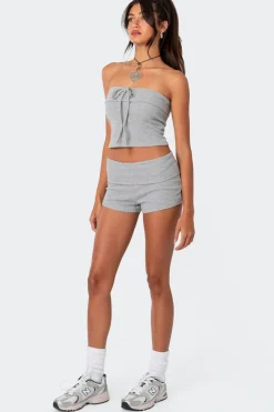 Lizzy Foldover Waffle Shorts