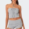 Lizzy Foldover Waffle Tube Top