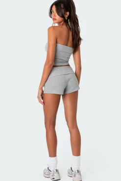 Lizzy Foldover Waffle Tube Top