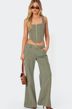 Lottie Low Rise Washed Carpenter Jeans