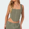 Lottie Washed Denim Zip Corset