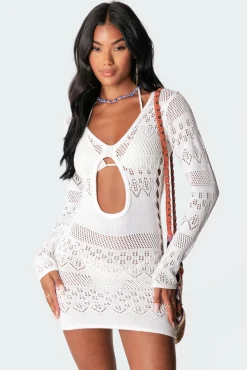 Lotus Cut-Out Crochet Dress