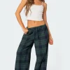 Lounge Around Plaid Wide Leg Pants