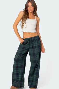 Lounge Around Plaid Wide Leg Pants