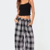 Lounge Around Plaid Wide Leg Pants