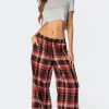 Lounge Around Plaid Wide Leg Pants