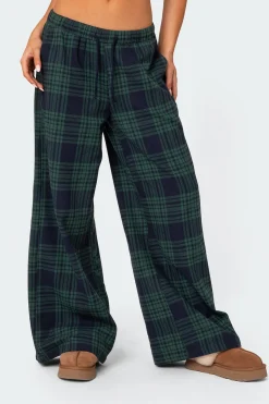 Lounge Around Plaid Wide Leg Pants
