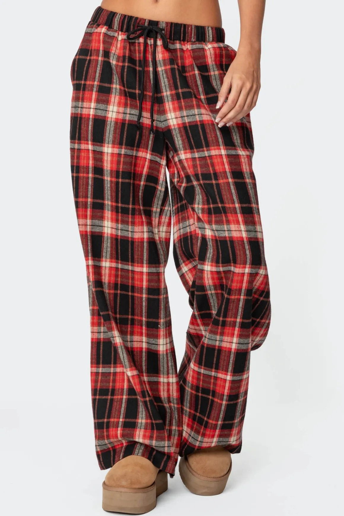 Lounge Around Plaid Wide Leg Pants