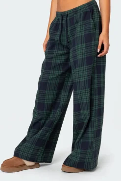 Lounge Around Plaid Wide Leg Pants