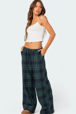 Lounge Around Plaid Wide Leg Pants