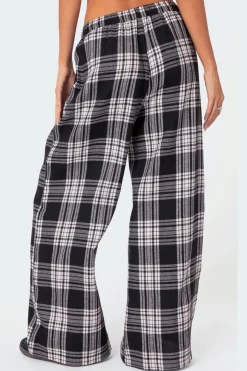 Lounge Around Plaid Wide Leg Pants
