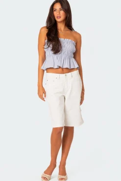 Low Rise Bermuda Denim Carpenter Shorts