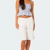 Low Rise Bermuda Denim Carpenter Shorts
