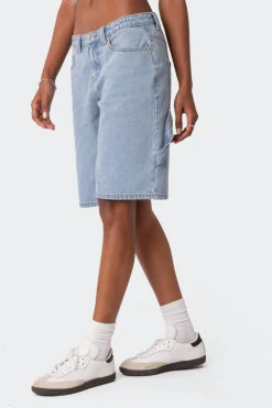 Low Rise Bermuda Denim Carpenter Shorts