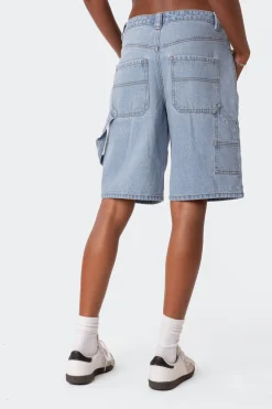 Low Rise Bermuda Denim Carpenter Shorts