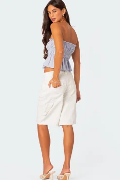 Low Rise Bermuda Denim Carpenter Shorts