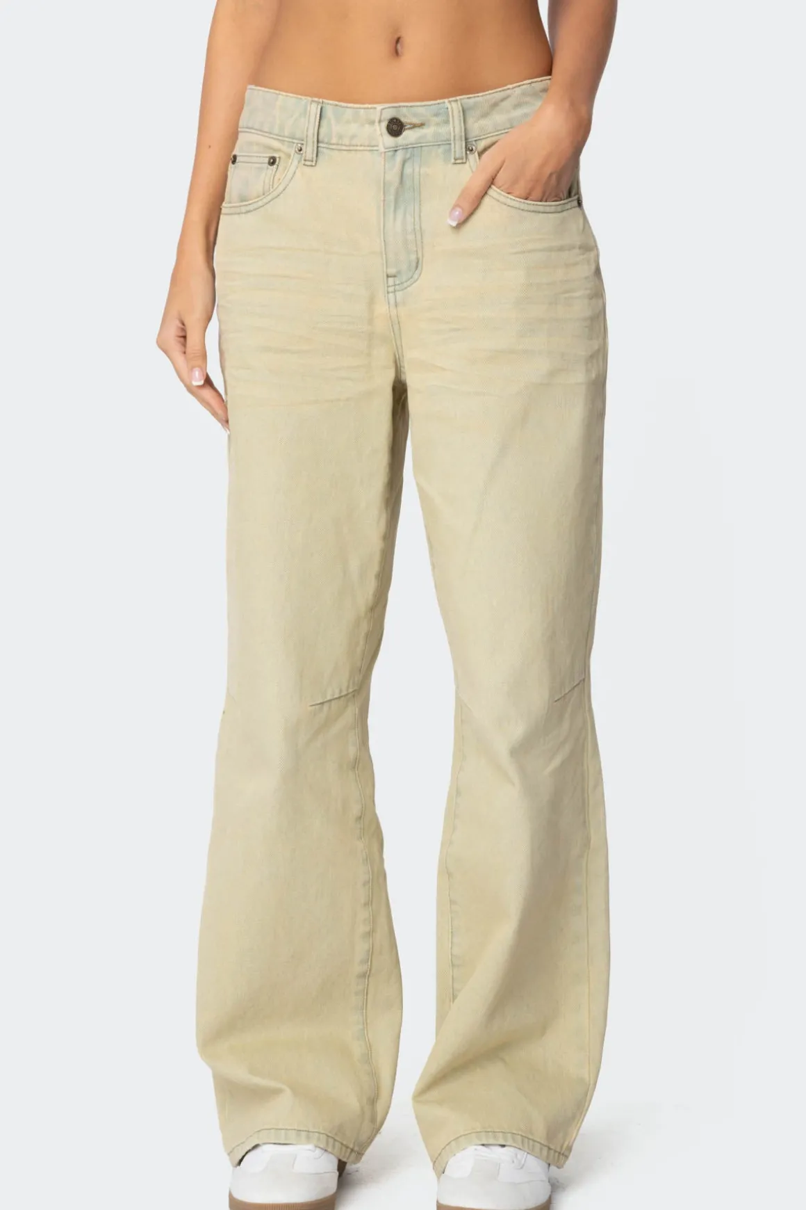 Low Rise Vintage Washed Boyfriend Jeans