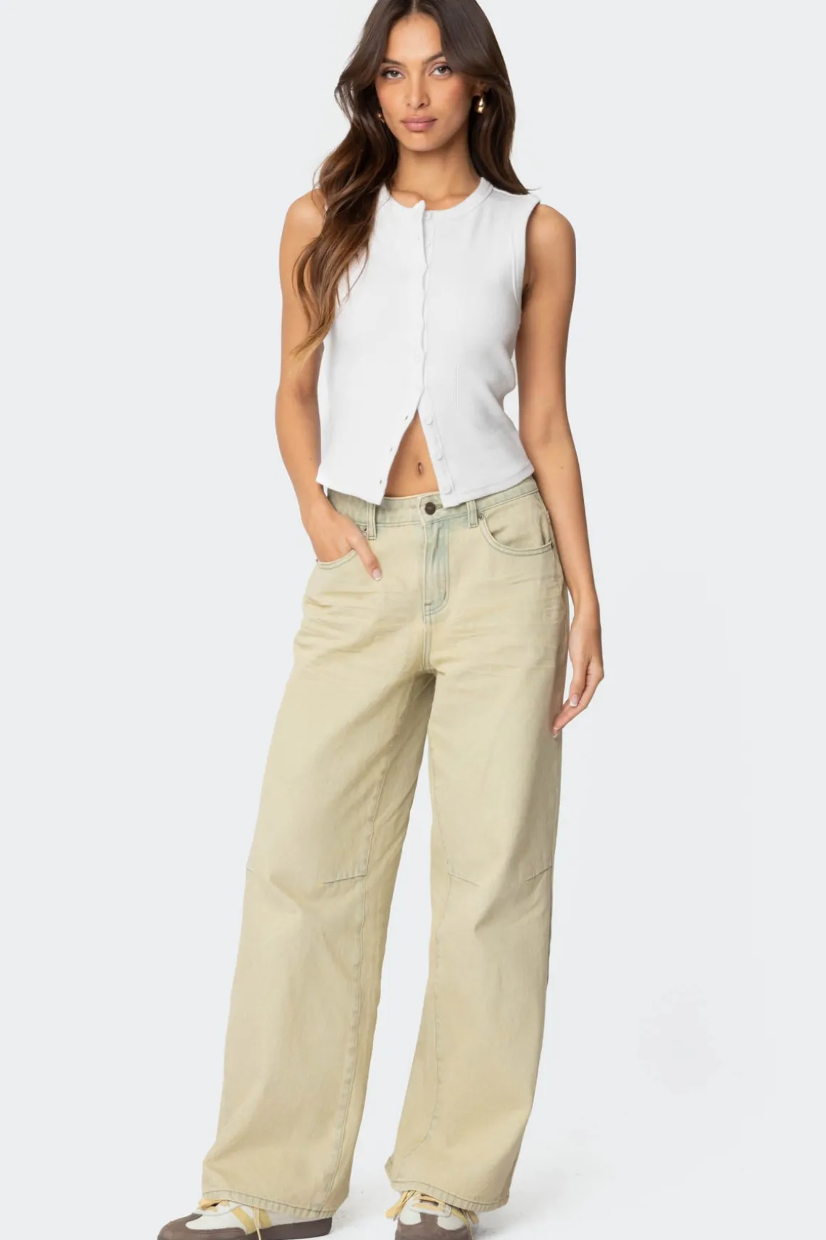 Low Rise Vintage Washed Boyfriend Jeans