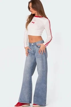 Low Rise Wide Leg Jeans