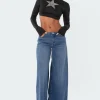 Low-Rise Wide Jeans