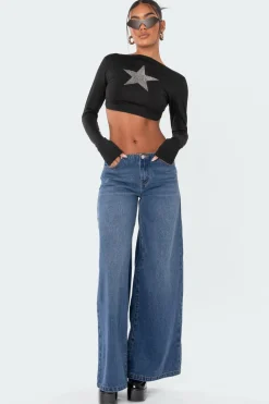 Low-Rise Wide Jeans