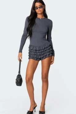 Lucile Long Sleeved Ruffle Romper