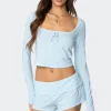 Lucilla Wide Neck Ribbed Top