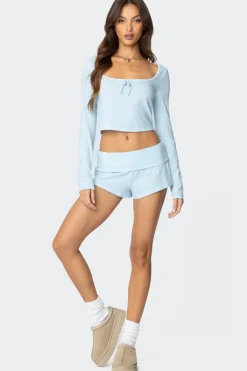 Lucilla Wide Neck Ribbed Top
