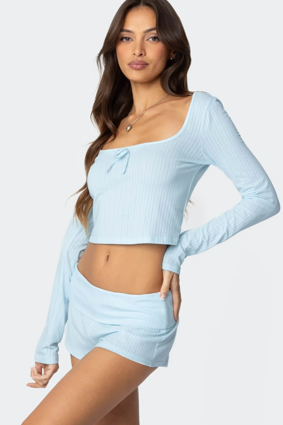 Lucilla Wide Neck Ribbed Top