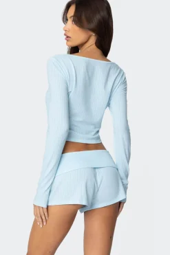 Lucilla Wide Neck Ribbed Top