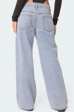 Lucille Low Rise Satin Bow Jeans