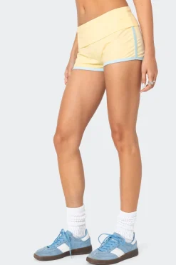 Lucky Contrast Fold Over Shorts