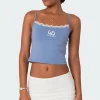 Lucky Girl Lace Trim Tank Top