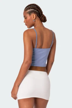 Lucky Girl Lace Trim Tank Top