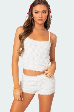 Lucy Ruffled Lace Tank Top