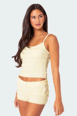 Lucy Ruffled Lace Tank Top