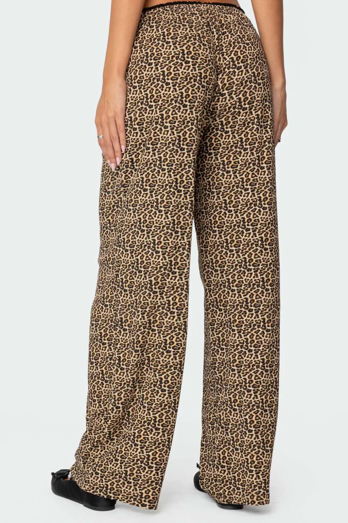 Lue Leopard Printed Ribbed Pants