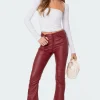 Luna Faux Leather Flare Jeans