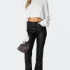 Luna Faux Leather Flare Jeans