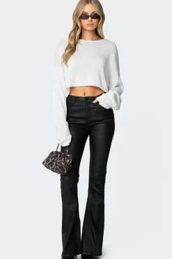Luna Faux Leather Flare Jeans