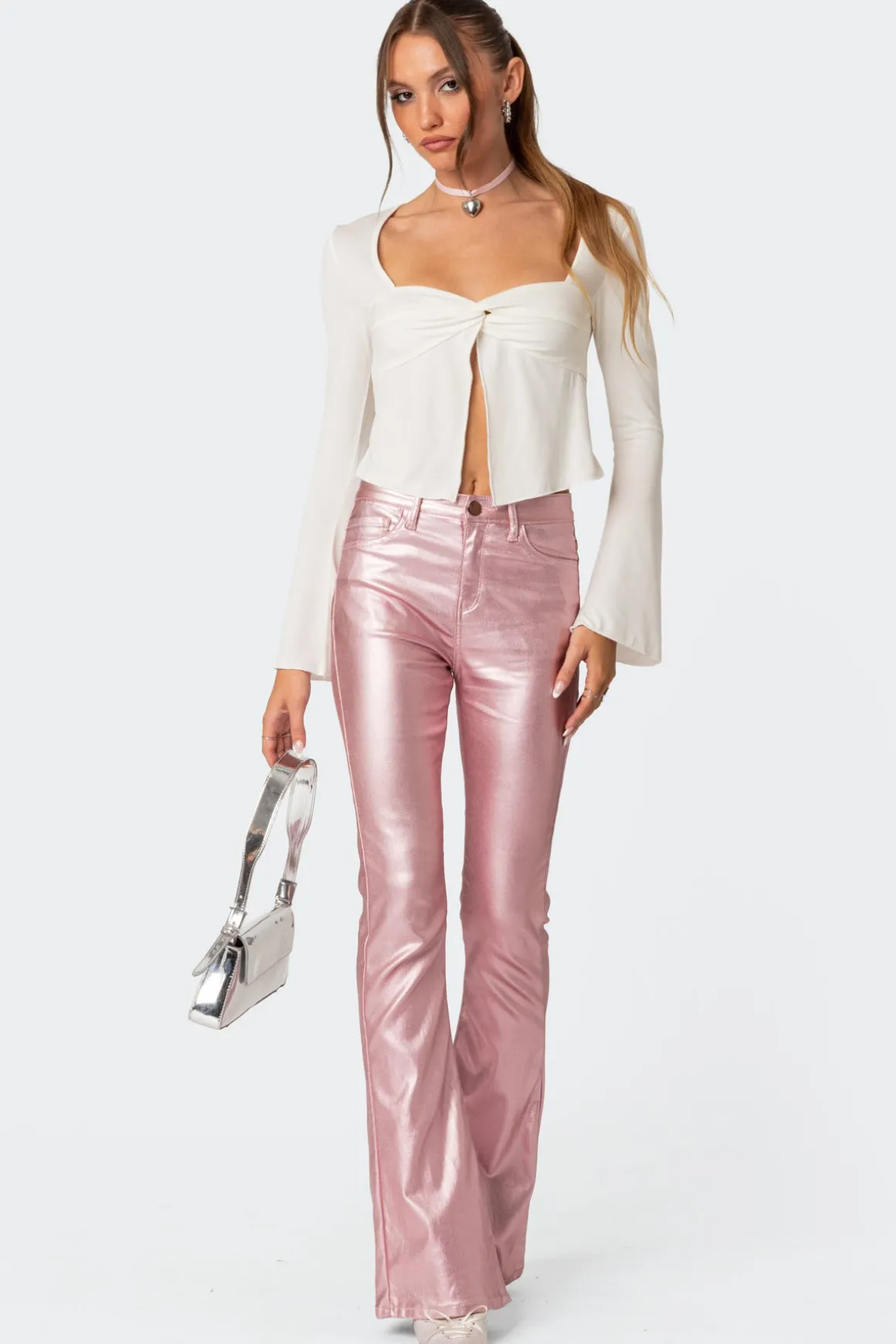 Luna Faux Leather Flare Jeans