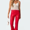 Luna Faux Leather Flare Jeans