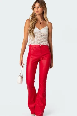Luna Faux Leather Flare Jeans
