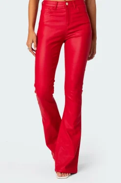Luna Faux Leather Flare Jeans