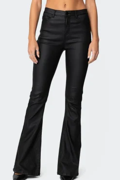 Luna Faux Leather Flare Jeans