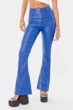 Luna Faux Leather Flare Jeans
