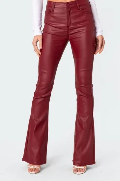 Luna Faux Leather Flare Jeans